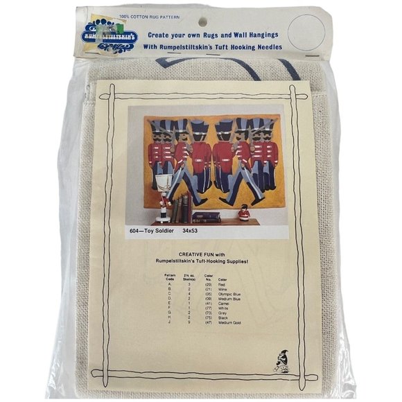 Rumpelstiltskins Toy Soldiers Tuft Rug Wall Hooking Pattern Cotton 34 x 53 Kit V - Picture 2 of 3